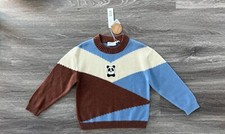 Mini Rodini Panda Sweater ORGANIC Wool Kids 128-134 7-8 y NEW WITH TAGS