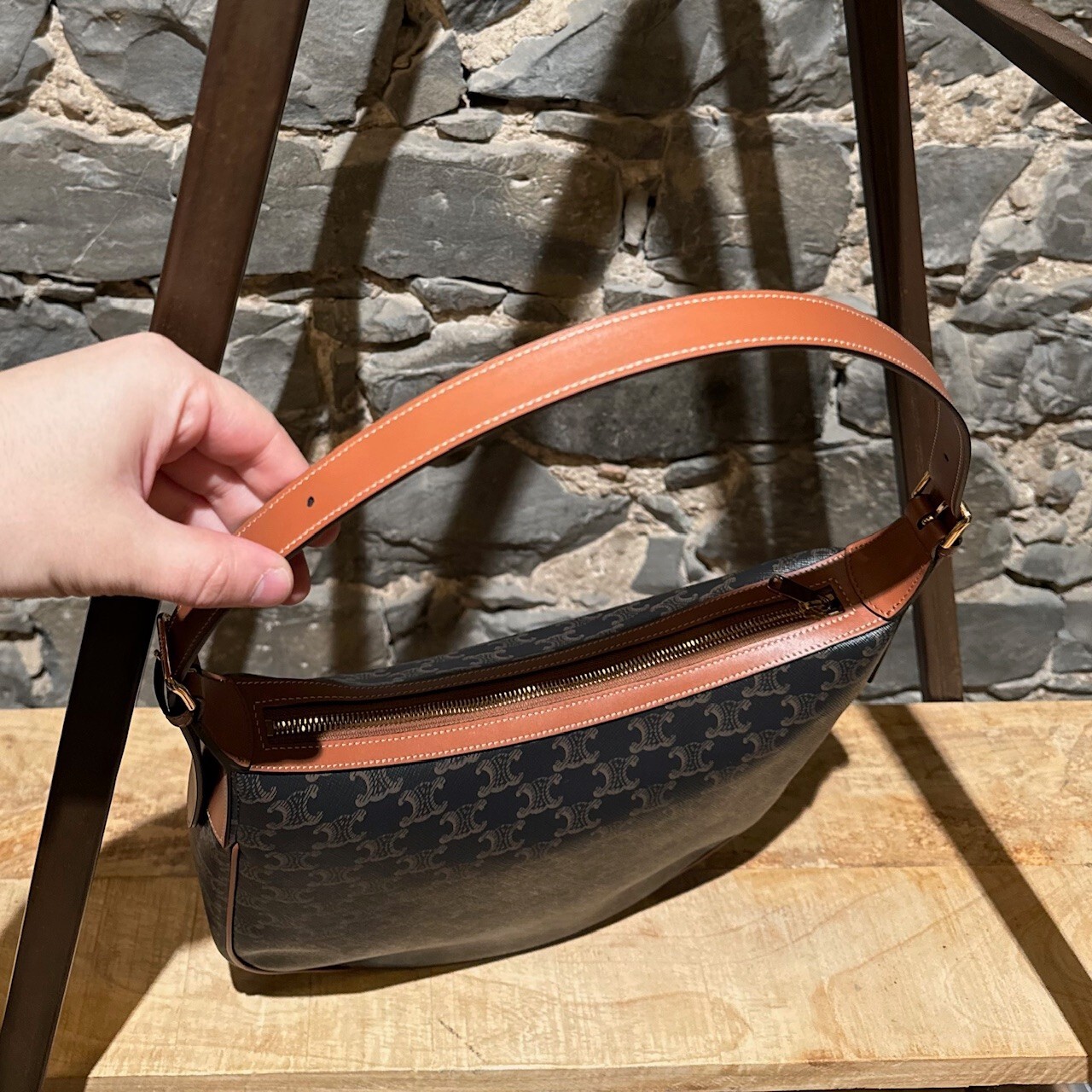 Celine Triomphe Print Medium Heloise Shoulder Bag - image 6