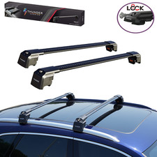 For FORD FIESTA 2018 ONWARDS Aluminium Roof Rack Cross Bars Anti-Theft Black