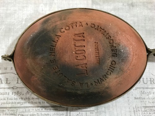 Vintage LA COTTA Pan La Salute E Nella Cotta fornello in terracotta Made in Italy - Foto 2 di 8