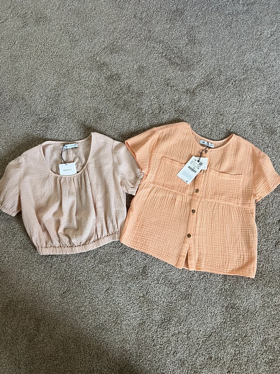 2 Girls Zara Tops Size 11-12. Peach Is A Crop Top, The Cantaloupe Is A  Casual.