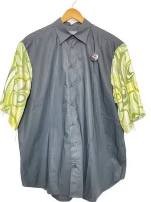 RAF SIMONS/Short-sleeved shirt/Size 46/Silk/Black