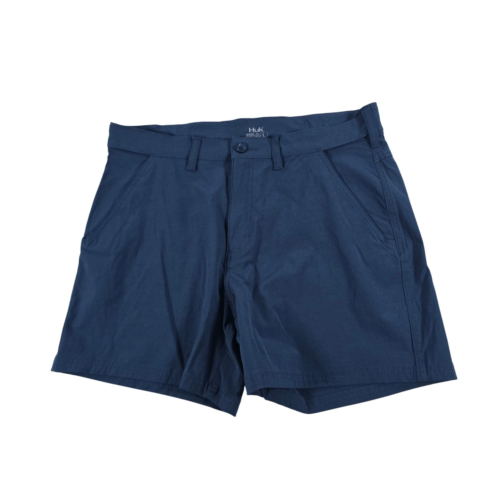 Huk Mens Performance Fishing Shorts Navy Blue Size Large Stretch Cargo Utility