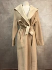 Liz Claiborne Women’s 100% Wool Beige Belted Long Coat Size 14W