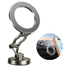 Black Tri-Fold Magnetic Phone Holder for Magsafe Car Mount - All Metal