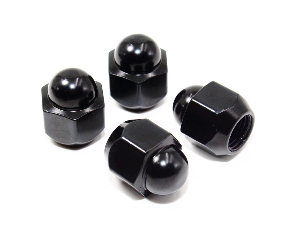20 tuercas de bellota con tapa de cúpula negra de 0,95" 12x1,25 para ruedas Subaru OEM 3/4 hexagonales Foto 2 de 4