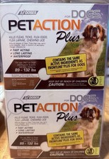 2X PetAction Pro Medium Dogs 89-132 lbs Flea  Tick; Compare to Frontline Plus