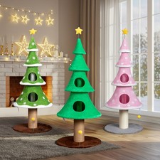 Indoor 59in Large Tall Christmas Tree Cat Tower with 2 Condos Scratching Post