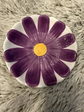 Hallmark Expressions Purple Daisy Trinket Dish, 4.5 Inches