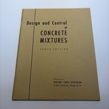 Vintage Concrete Mix Design Portland Cement Association 10th Edition 1952