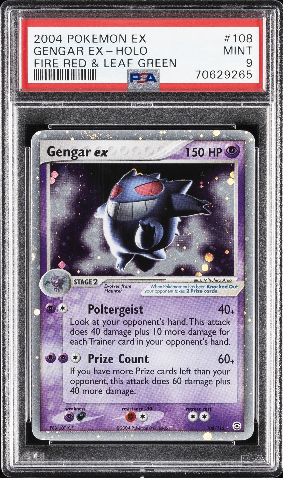 2004 POKEMON EX FIRE RED & LEAF GREEN #108 GENGAR EX-HOLO PSA 9