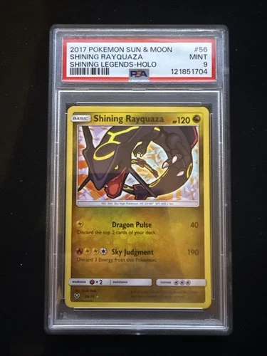 2017 Pokemon Sun & Moon Shining Legends Holo #56 Shining Rayquaza PSA 9 MINT