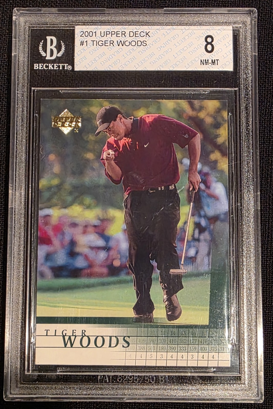 2001 Upper Deck - Tiger Woods #1 (RC) BGS 8 view 3