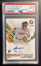 2024 Topps Pristine Jackson Merrill Autograph PA-JM On-Card Gold Auto /50 PSA 10