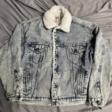 Vintage Levi's San Francisco Sherpa Lined Denim Jacket Size Large Made in USA