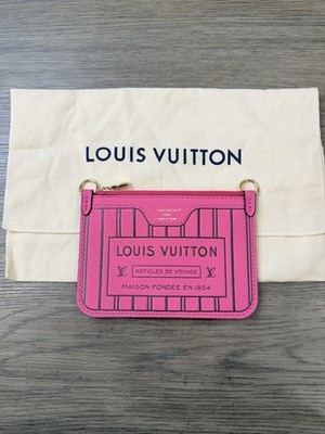 Louis Vuitton Neverfull Bandoulière Inside Out BB Calf Skin Zipper Pouch NEW 