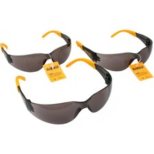 3 Pairs of DeWALT Protector Smoke Lens Safety Glasses