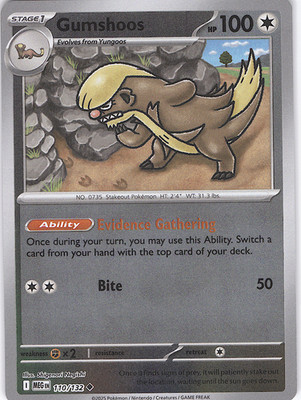 Gumshoos Uncommon ME01: Mega Evolution 110/132 NM