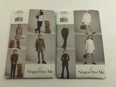 Vogue For Me Sewing Pattern #9734 & 9735 Size 7-8-10 Girls Outfits Uncut Cute!