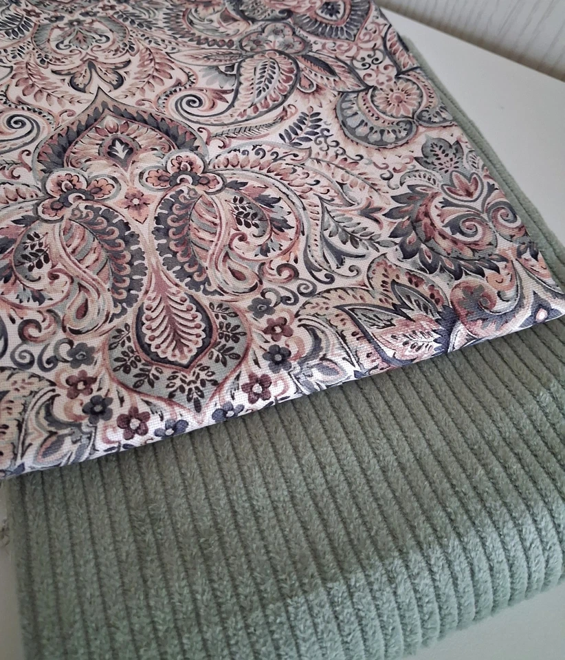 Oeko-Tex Stoffpaket 2 x 50 x 140/150 cm Canvas + Breitcord sage - Bild 2 von 2