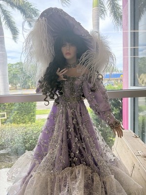 Rare 42  Rustie Porcelain Collector Doll Victorian Feather Hat
