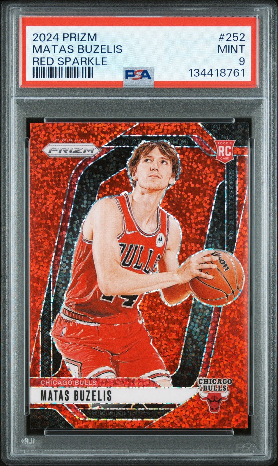 2024-25 Panini Prizm - Matas Buzelis #252 Red Sparkle Prizm (RC) PSA 9