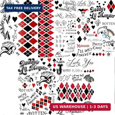 5 Sheets HQ Halloween Temporary Tattoos For Women Men Adults, Face Hand Tattoos