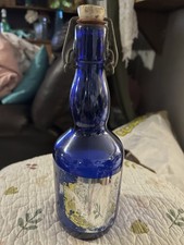 Cobalt Blue Bottle With Easy Flip White Top Cap Rubber Seal