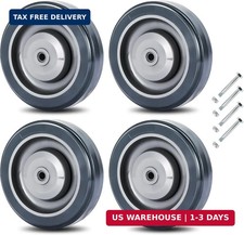 4 Pack Shopping Cart Replacement Wheels Kit 5" Diameter with Bolts  Wheels with
