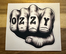 Ozzy Osbourne 3" Vinyl Sticker, Black Sabbath, OZZY Knuckle Tattoo