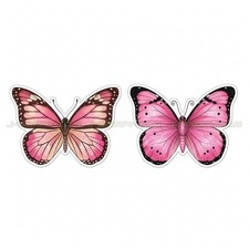 Pink Butterfly Vinyl Decal Sticker 2 Pack D