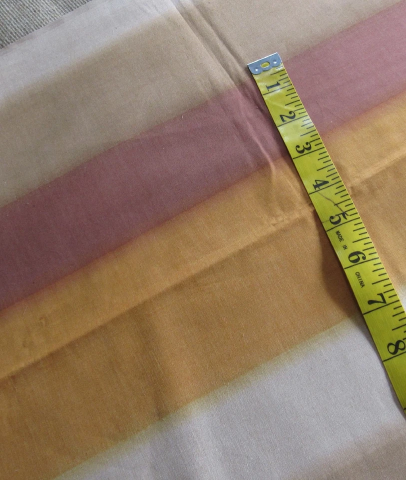Tela a Rayas 2.3 yd 36"w VERDADERO VINTAGE Algodón Pulido Satén MARRÓN DORADO OMBRE Foto 2 de 3