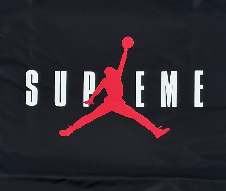 Supreme x Jordan Drawstring Bag Black Center Logo Jumpman Designer FW24 Retro thumbnail 2