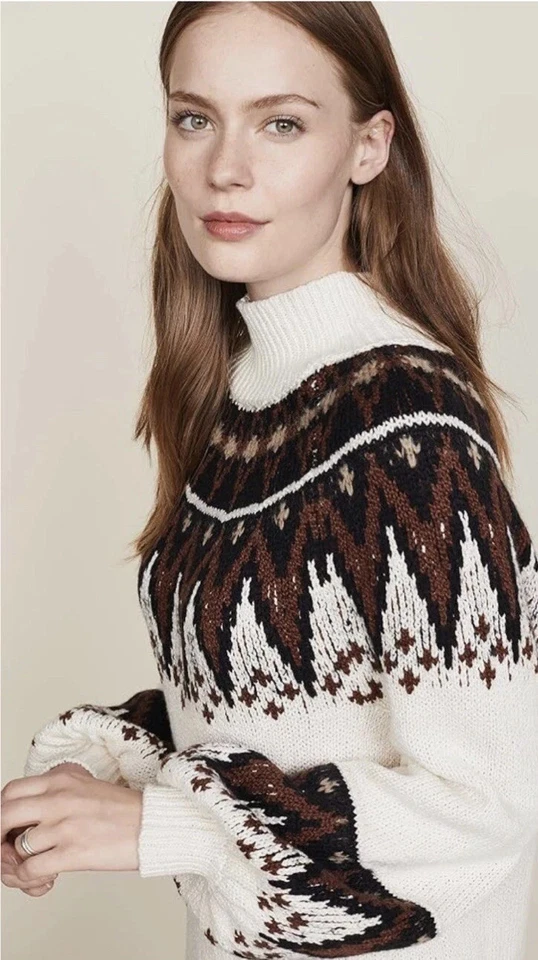 Free People Women's Size Small Scotland Neutral Combo Mini Dress Oversized - Image 4 of 4