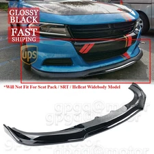 For Dodge Charger R/T SXT Base 15-23 V3 Style Front Bumper Lip Splitter Spoiler