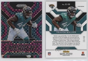 2022 Panini Prizm Emergent Purple Power Prizm /49 Travon Walker #E-19 Rookie RC