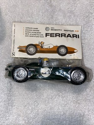 VINTAGE ZEE #51 FERRARI NO. 2051 GREEN HONG KONG PLASTIC FRICTION