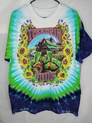 Vtg 1999 Grateful Dead Terrapin Station Turtle Liquid Blue Tie Dye T-Shirt XL