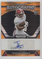2024 Panini Prizm Draft Picks Orange Pulsar 14/49 Terrion Arnold Auto 1n8m