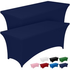 Spandex Tablecloth 6ft - 2 Pack, Fitted and Tight Cloth for Rectangle Table, ...