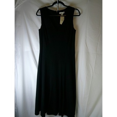 Coldwater Creek Womens Black V-Neck Sleeveless Midi Fit & Flare Dress Size  8 NWT | eBay