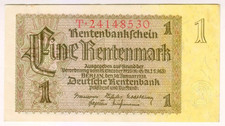 1937 Germany 1 Rentenmark 24148530 Reichbanknote Paper Money Banknotes