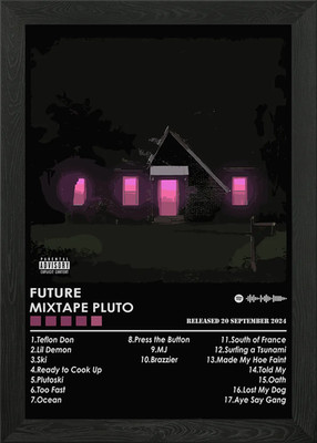 Future Mixtape Pluto gerahmtes Wandbild Poster Leinwanddruck Bild
