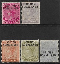1903 BRITISH SOMALILAND OVERPRINT ON QV STAMPS OF INDIA HINGED MINT SELECTION