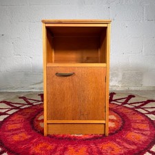 Vintage Avalon Bedside Cabinet Mid-Century Oak Veneered Pot Cupboard Side Table