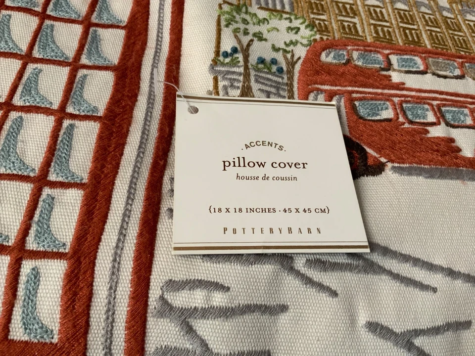 Pottery Barn London pillow cover18x18" in pristine condition - Image 2 of 4