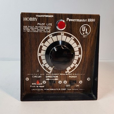Vintage PowerMaster 1000 Model Train Transformer Controller UL 3010 Tested On