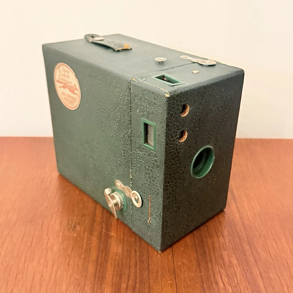 Appareil Photo Vintage Kodak No. 2A Rainbow Hawk-Eye Model B Vert Rare - Photo 1/4