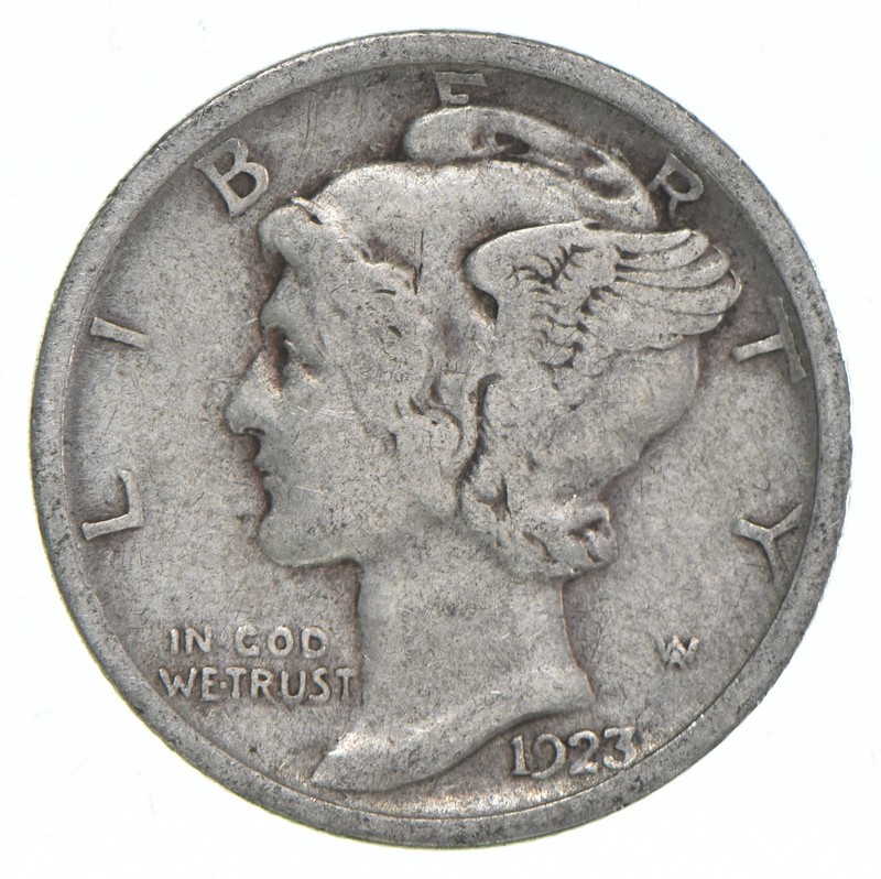 VG+ 1923 Mercury 90% Silver Dime *3945