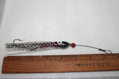 NEW CustomRigged .7 Oz Hoochie Squid Troller; 4  1/2'', 45# Coated Wire. COM SHIP